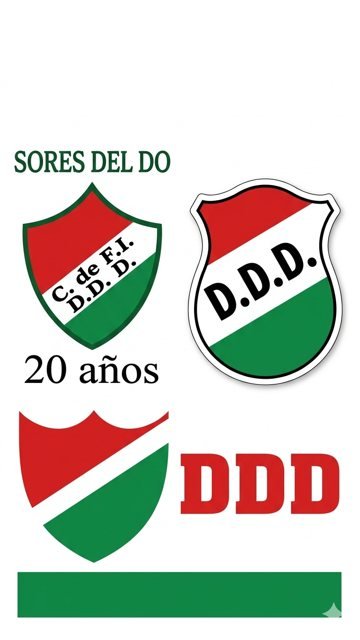 Pieza de los 20 años con los escudos anteriores y la sigla DDD
