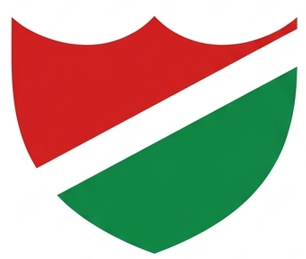 Escudo versión 3: franjas roja y verde sin letras